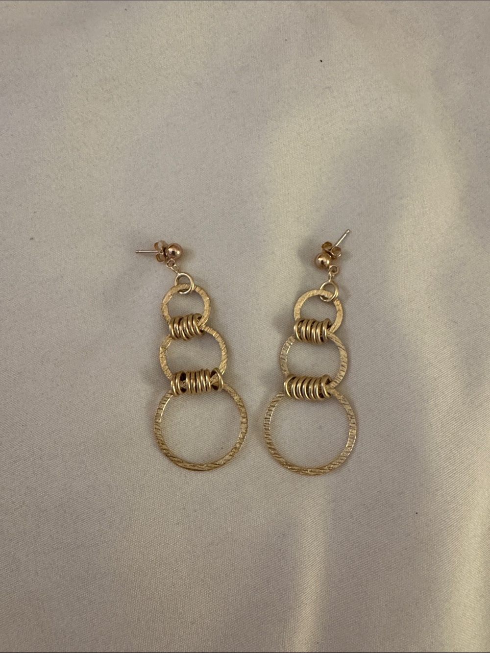 Gold Multi-Ring Dangle Earrings